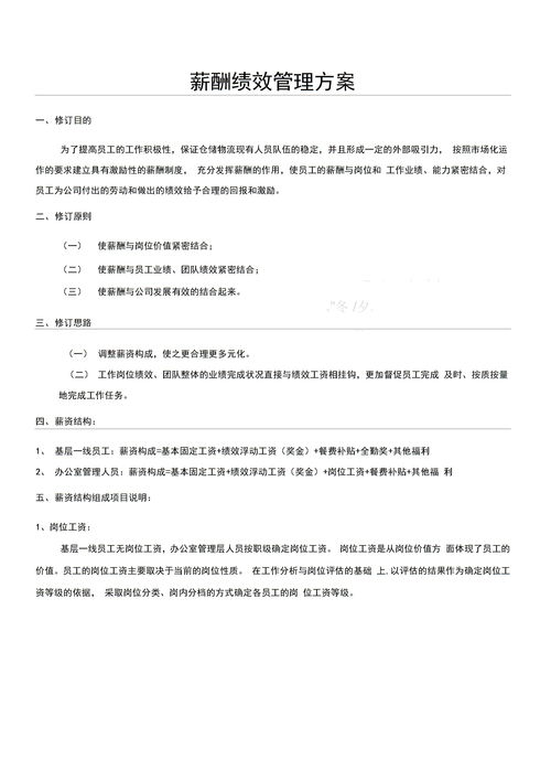 薪酬绩效管理制度方案(员工积分激励方案)