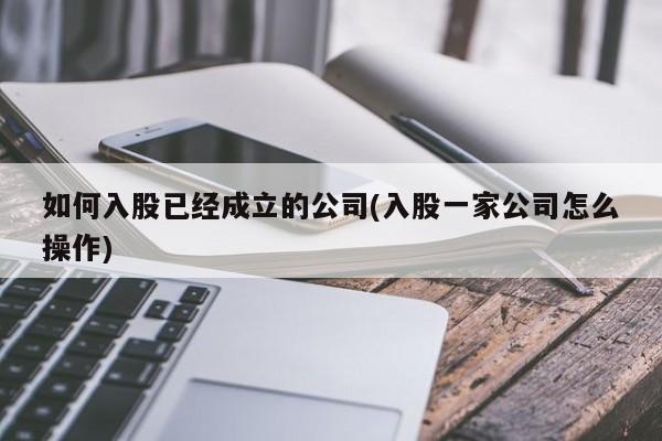 如何入股已经成立的公司(入股一家公司怎么操作)