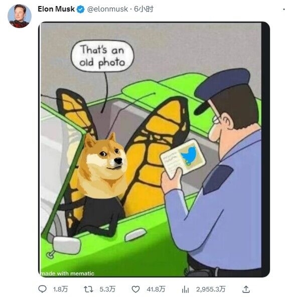 看笑！马斯克将推特图标换成柴犬：网友纷纷创意P图跟帖