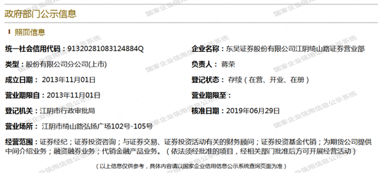 “招牌”惹的事，东吴证券营业部因影响市容被罚