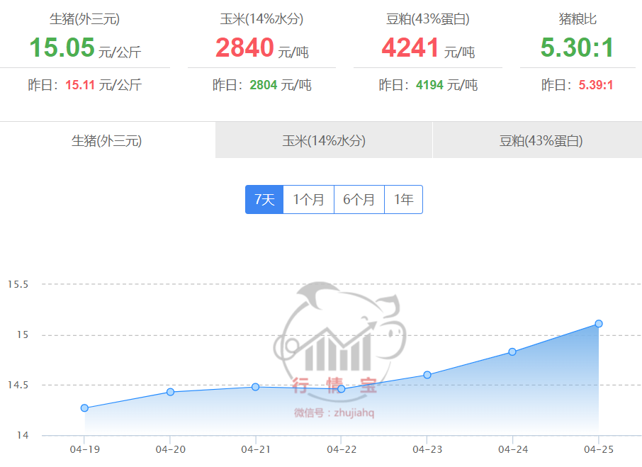 2023年4月26日国内生猪价格一览