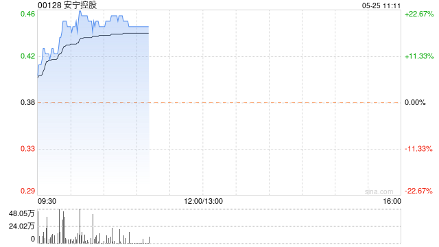 安宁控股早盘涨幅扩大 股价大涨逾19%