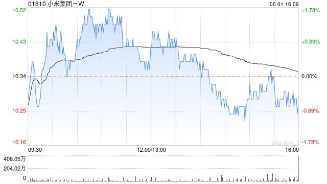 小米集团-W6月1日耗资约2262.7万港元回购220万股