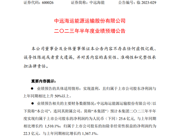 半年赚25亿！这家上市公司净利预增15倍